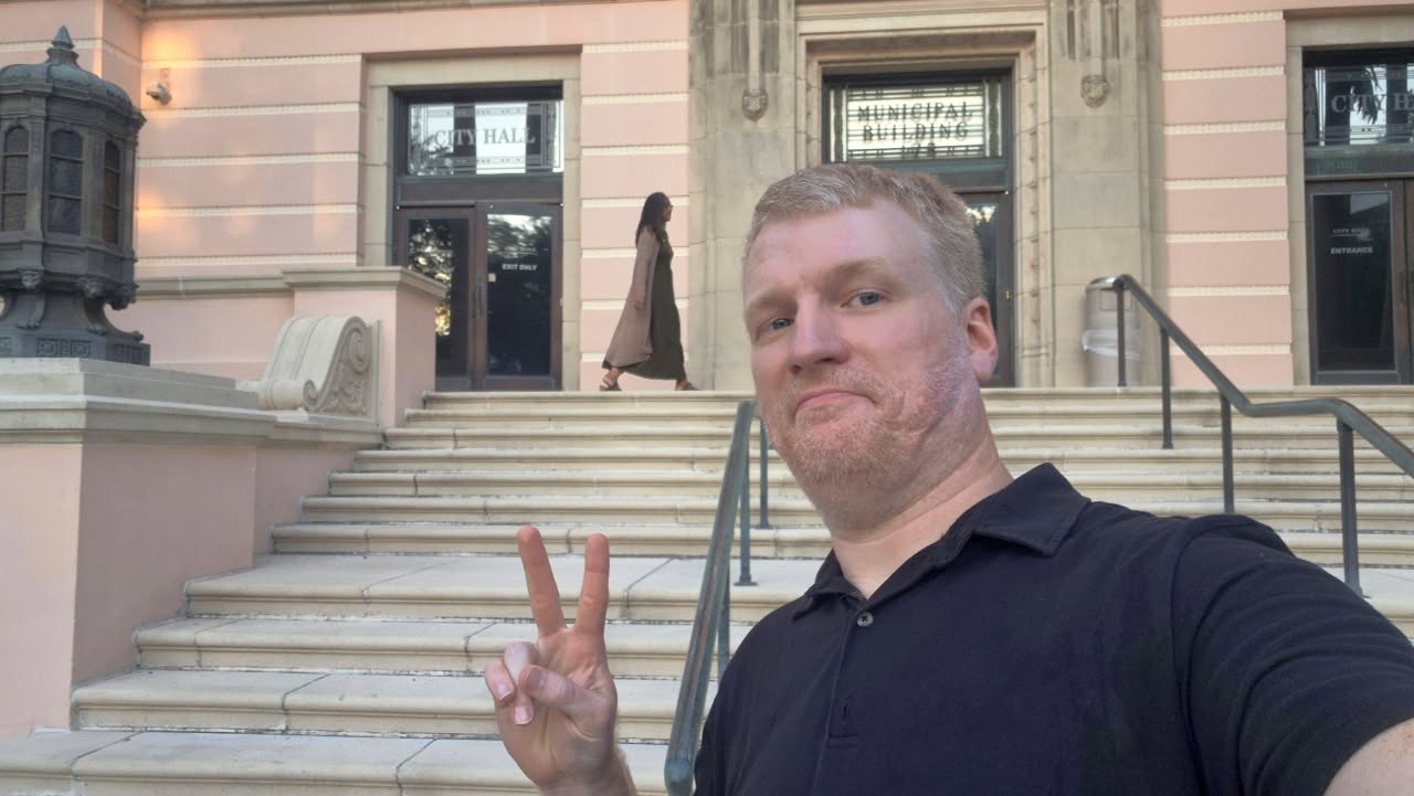 Cedric Harris outside St. Petersburg City Hall